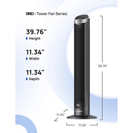 Tower Fan for Bedroom, 90° Oscillating Floor Fan with 5 Speeds 4 Modes, 26ft/s Cooling, LED Touch Control, Remote & Timer