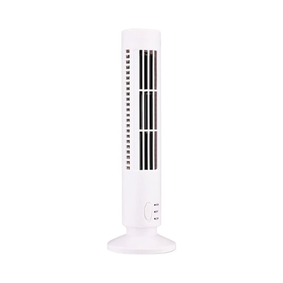 Tower Fan for Bedroom, Upgraded DC Motor, Ultra Quiet Oscillating Bladeless Fan, USB Powered for Home Office, White