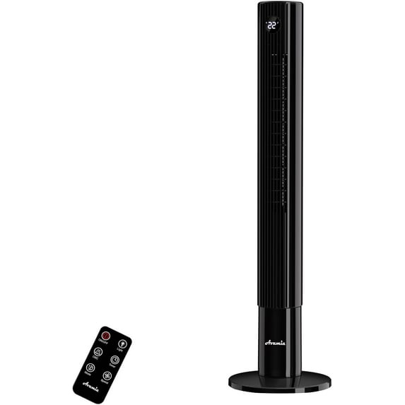 Tower Fans for Bedroom, 43" Bladeless Oscillating Standing Fan, Touch LED Display, Remote Control, 12H Timer, 3 Speeds 3 Modes, Max 26ft/s Quiet Cooling Floor Fan for Home Office