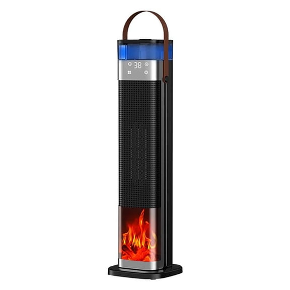 Tower Heater for Bedroom with Thermostat, Spray Humidification, 3D Simulated Flame, 3 Heating Modes, 12H Timer, 360Protection, Portable Battery Powered Heaters for Indoor Use Large Room & Office