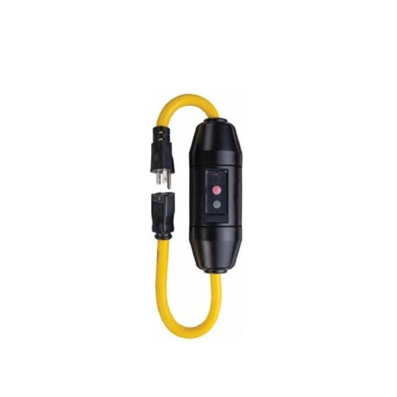 Tower Mfg 2 Ft Heavy Duty 20 Amp Rated In-Line Gfci Single Outlet