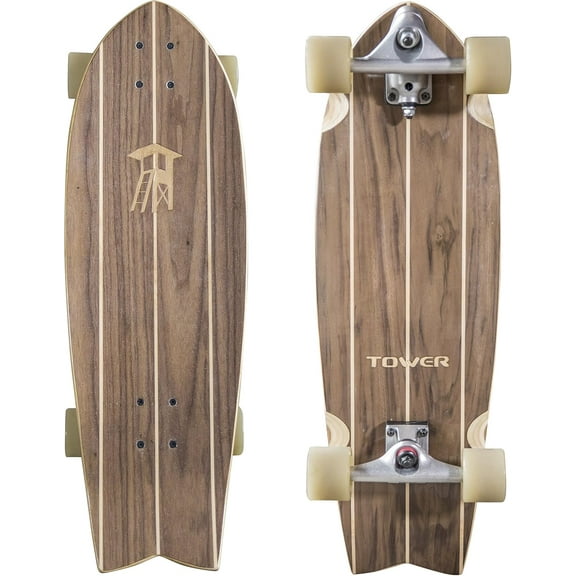 Tower Mini Cruiser Walnut Carving Skateboard