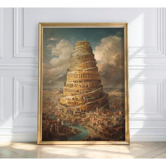Tower Of Babel Ancient Architecture Wall Art Decor Unframed Paper Print