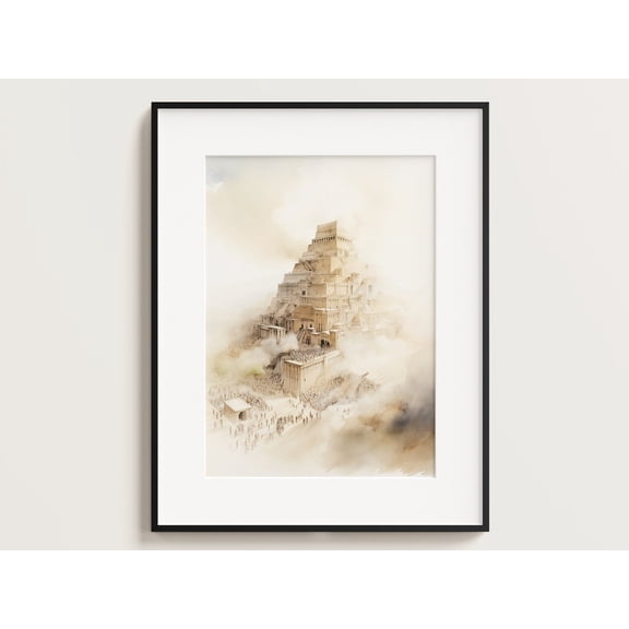 Tower Of Babel Wall Art Print Jesus Art Jesus Portrait Christian Print Wall Art Art Christian Art, Unframed Paper Poster 8x10in