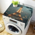 thumbnail image 1 of The Tower Of ParisWasher and Dryer Covers Dust-Proof and Oil Resistant Fridge Cover with 4 Storage Pockets Washing Machine Top Cover for Laundry Kitchen Home 51.2 x 22 In, 1 of 6