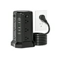 thumbnail image 1 of Tower Power Strip: 12 AC Outlets, 4 USB-A, 20W USB-C PD. Desk-Mount, Anti-Slip Base. Efficient Charging for Home & Office, 1 of 7