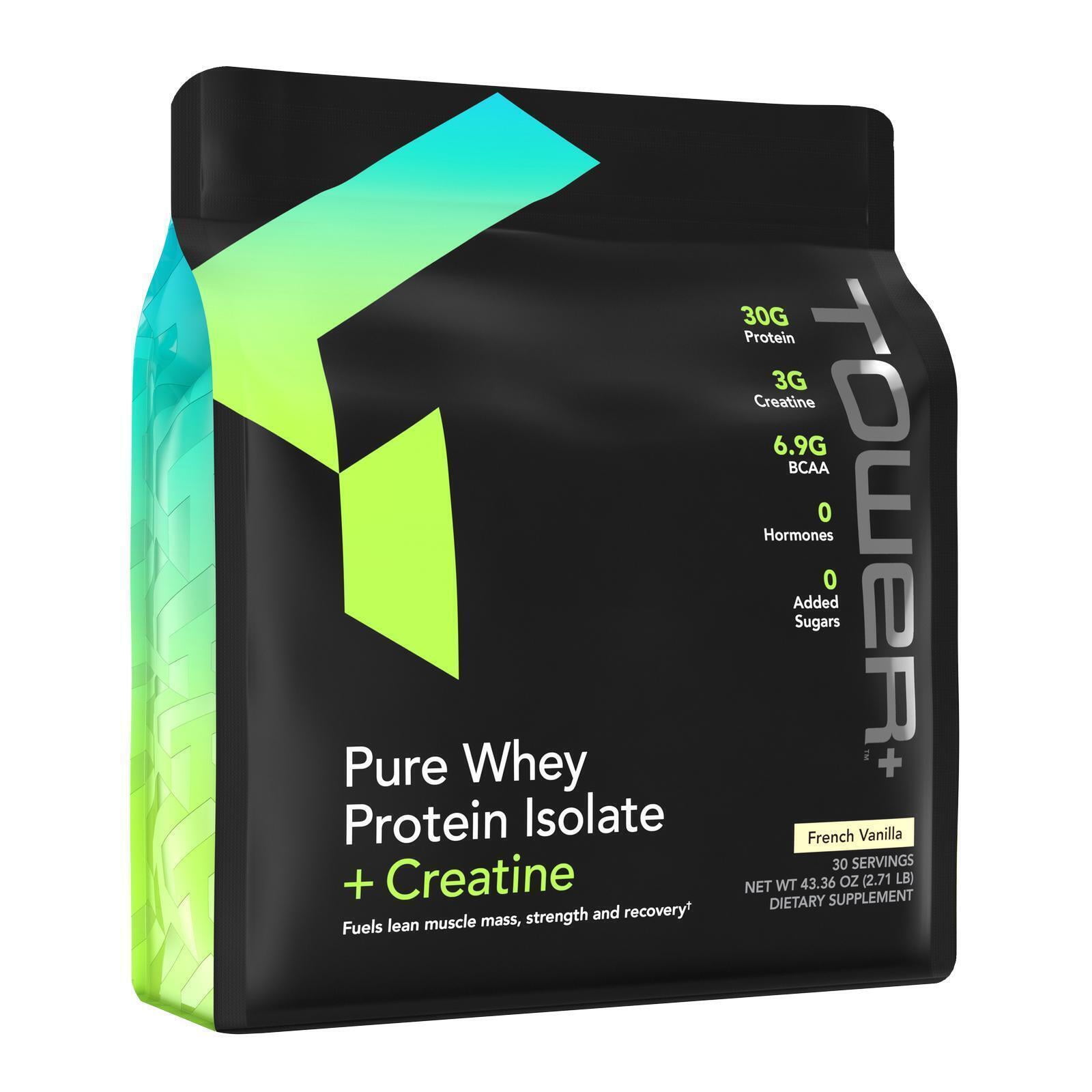 Tower+ Pure Whey Protein Isolate with Creatine, 30g Protein, Gluten ...