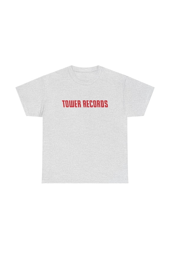 Tower Records Music Store Classic 90s Design T Shirt Logo Vintage Retro Tee - Ash / L