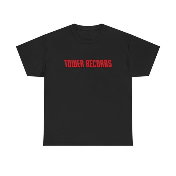 Tower Records Music Store Classic 90s Design T Shirt Logo Vintage Retro Tee - Black / L
