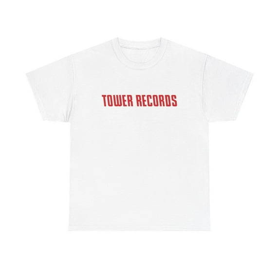 Tower Records Music Store Classic 90s Design T Shirt Logo Vintage Retro Tee - White / M