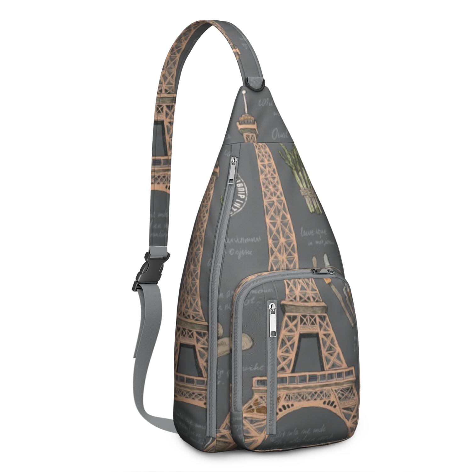 Tower Sling Bag Crossbody Backpack,Crossbody Sling Bag Adjustable Casual Shoulder Backpack for Travel Outdoor Activities