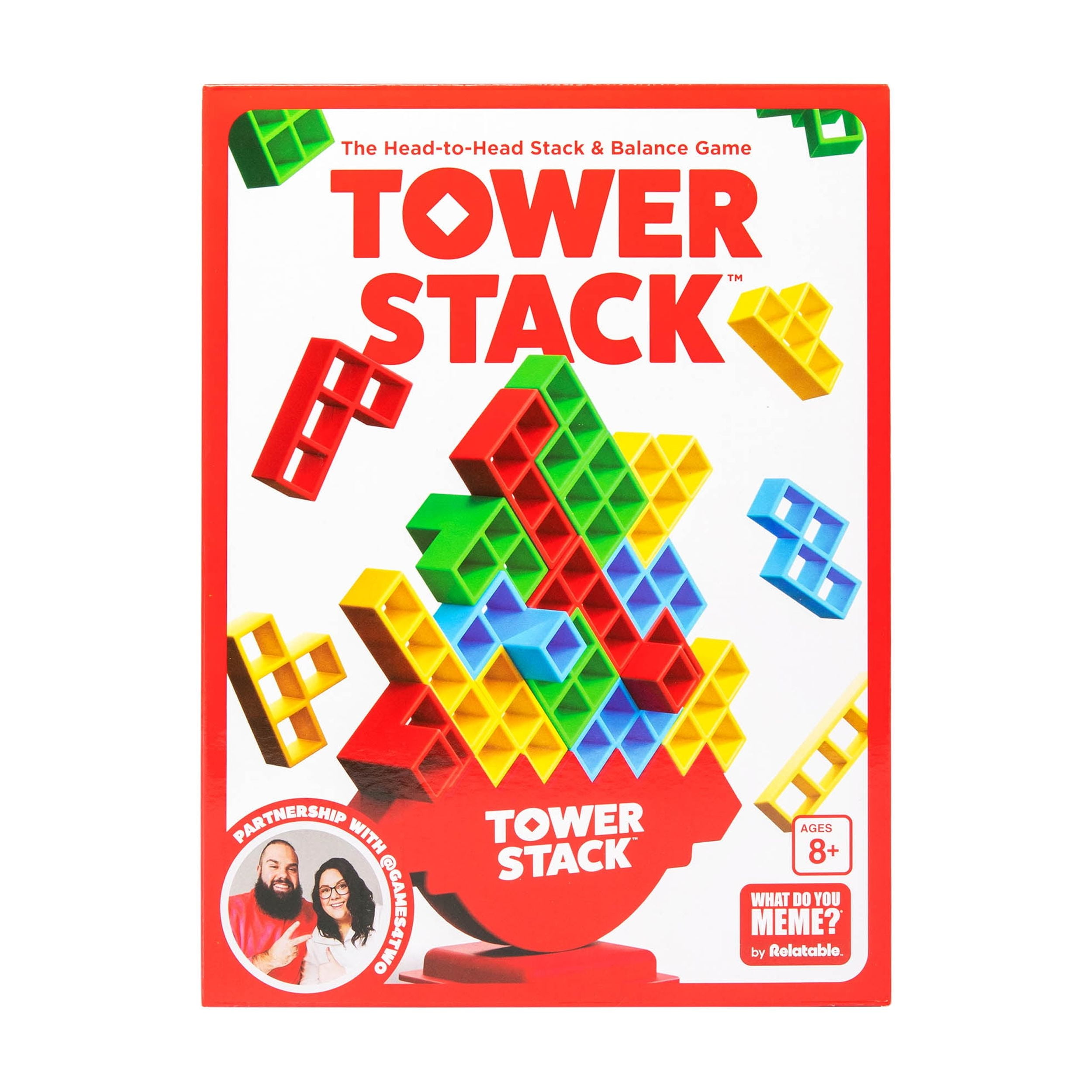 Tower Stack — The Balance Stacking Family Game by Games for Two and What Do You Meme? Ages 8+