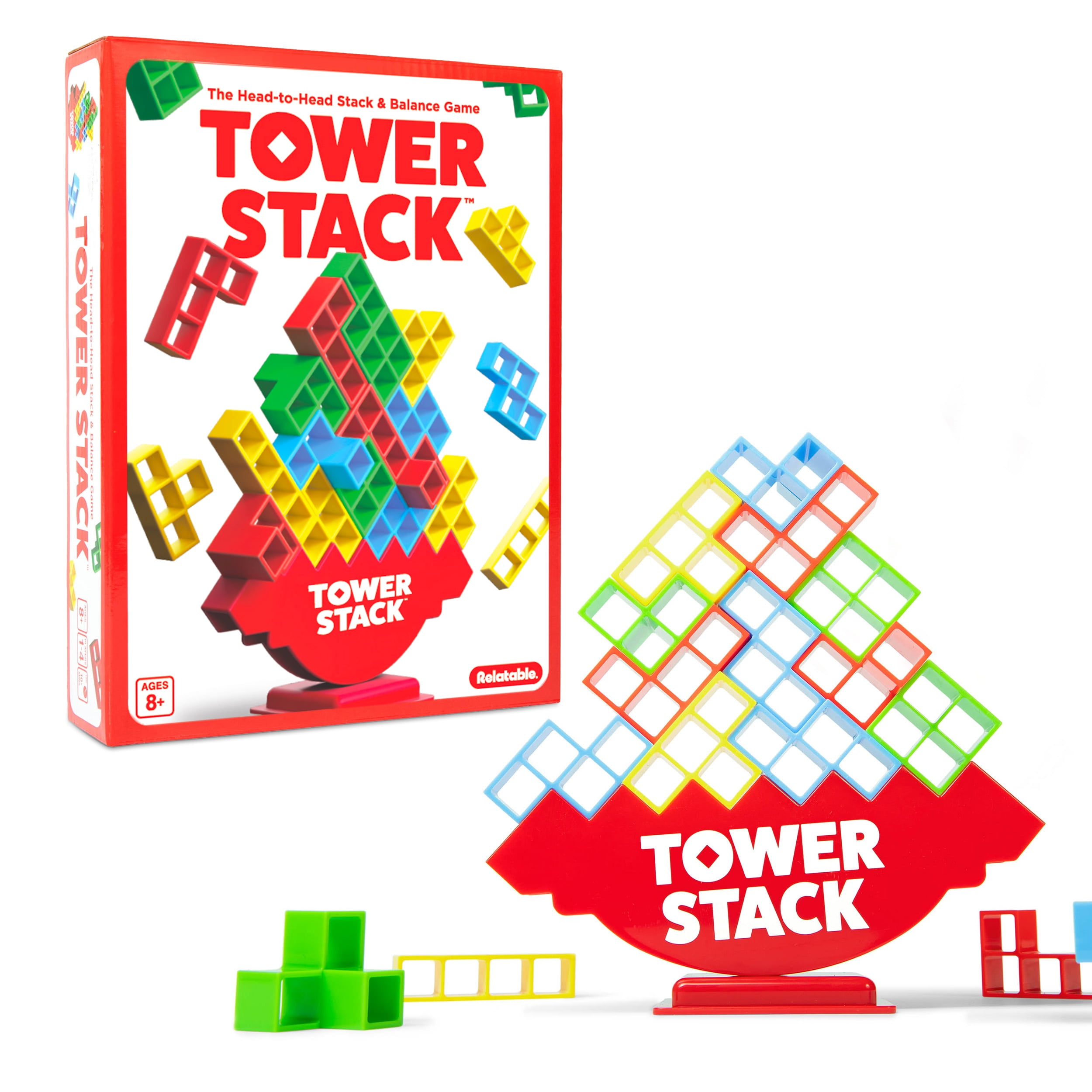 Tower Stack, The Balance Stacking Family Game for Kids Ages 8+, Holiday Family Night Fun Tabletop Game by What Do You Meme?