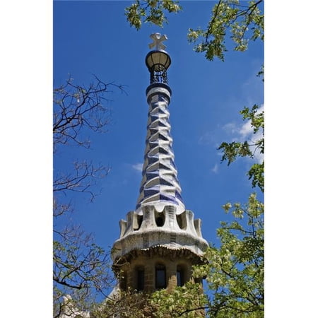 Tower & Tree At Parc Guell Poster Print - 24 x 38 - Large