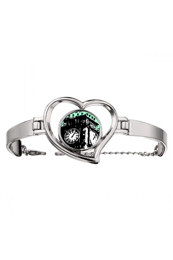 Tower UK Britain Art Deco Fashion Bracelet Heart Jewelry Wire Bangle