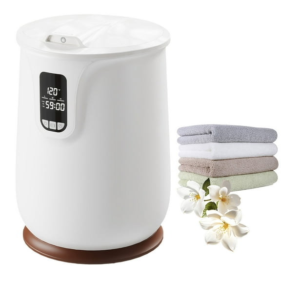 Tower Warmer Bucket, 20L Bucket Warmer with LED Display, Towel Warmers for Bathroom with Timer and Temperature Setting, Security Lock, Spa & Home Use, White