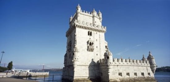 Tower at the riverbank Belem Tower Lisbon Portugal Canvas Art - Panoramic Images (24 x 12)