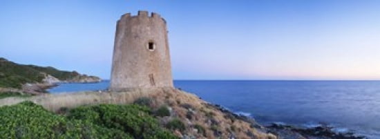 Tower at the seaside Saracen Tower Costa del Sud Sulcis Sardinia Italy Canvas Art - Panoramic Images (36 x 13)