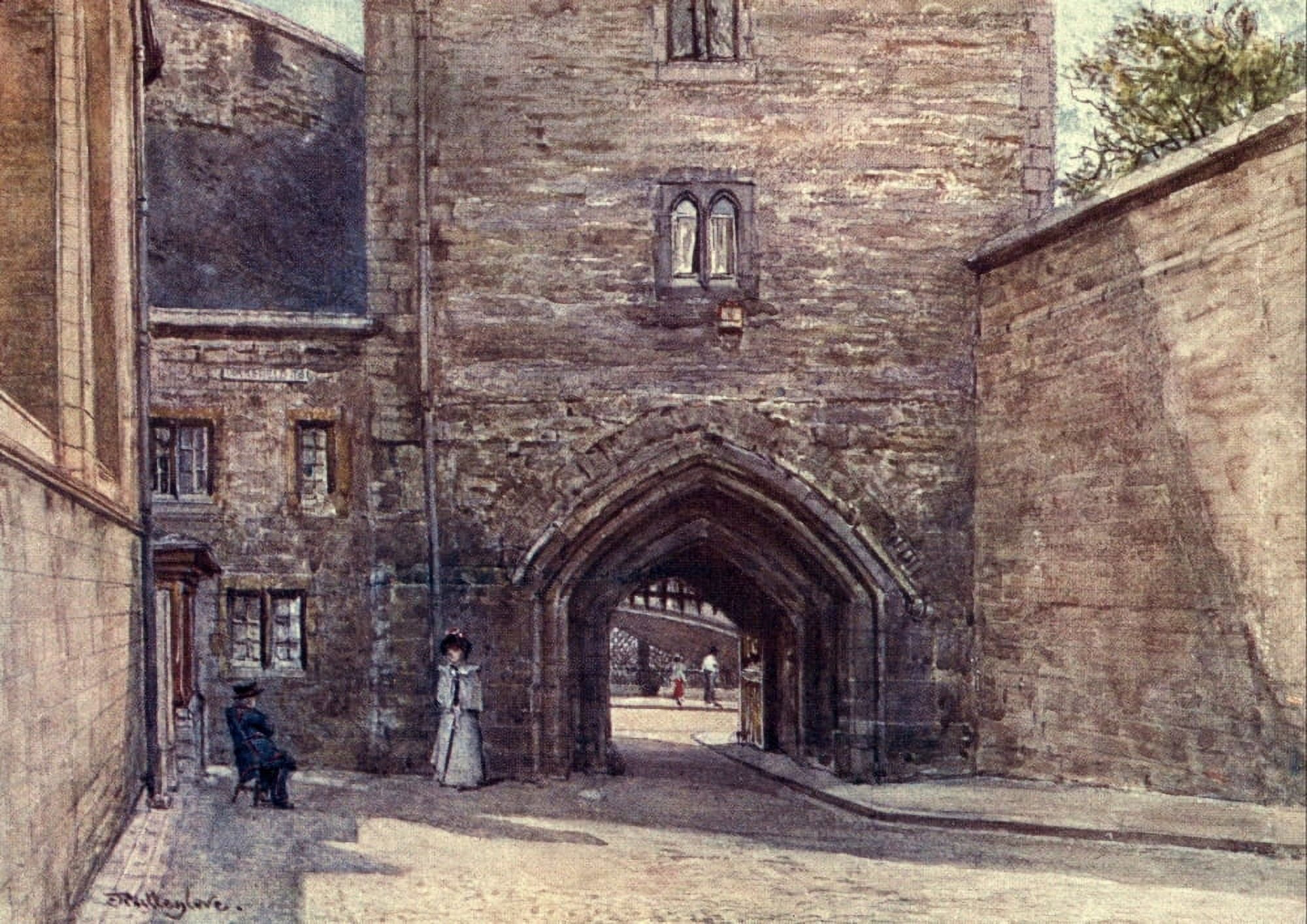 Tower of London 1908 Gateway of Bloody Tower Canvas Art - John Fulleylove (18 x 24)