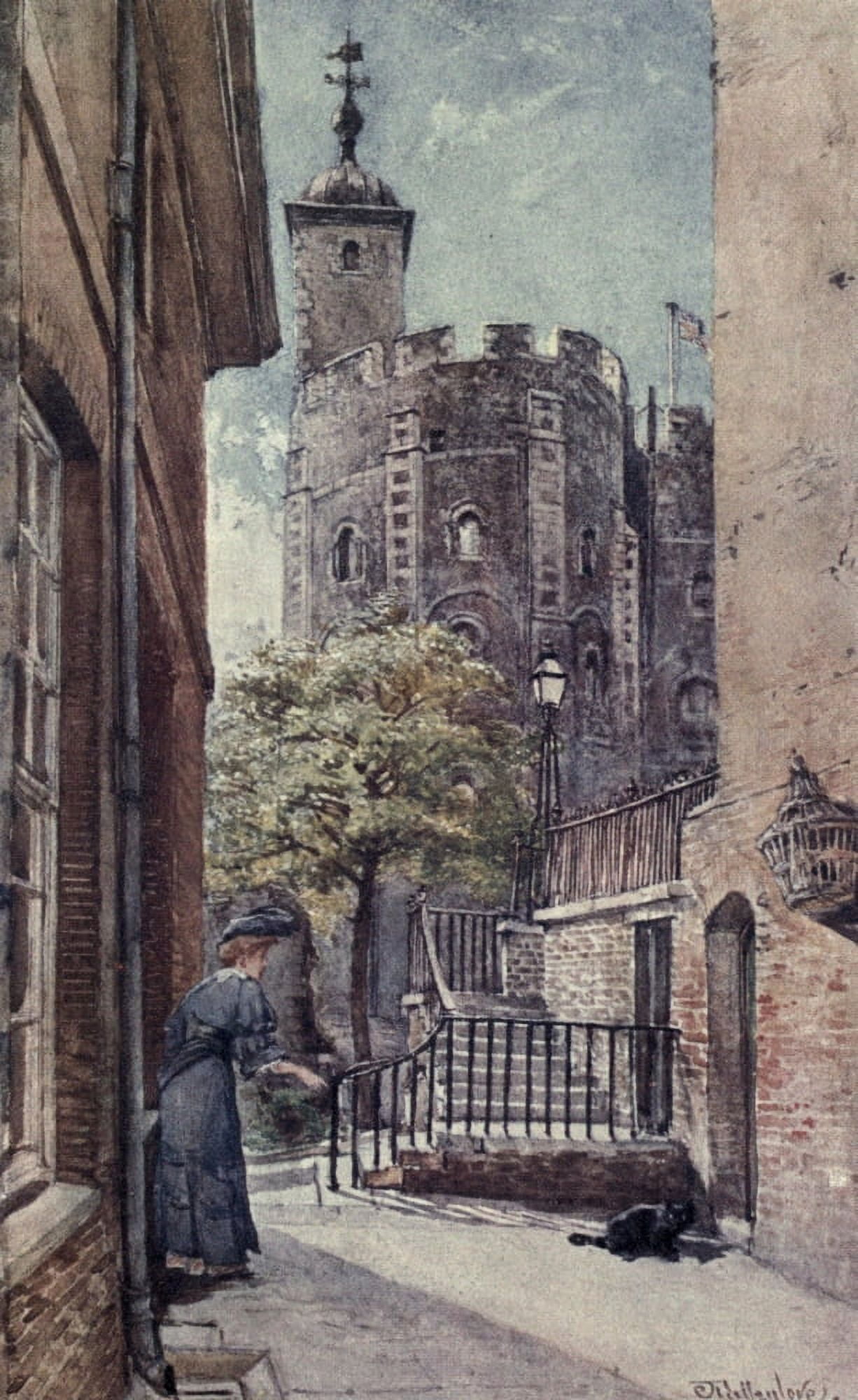 Tower of London 1908 St Johns Chapel in the White Tower Canvas Art - John Fulleylove (18 x 24)