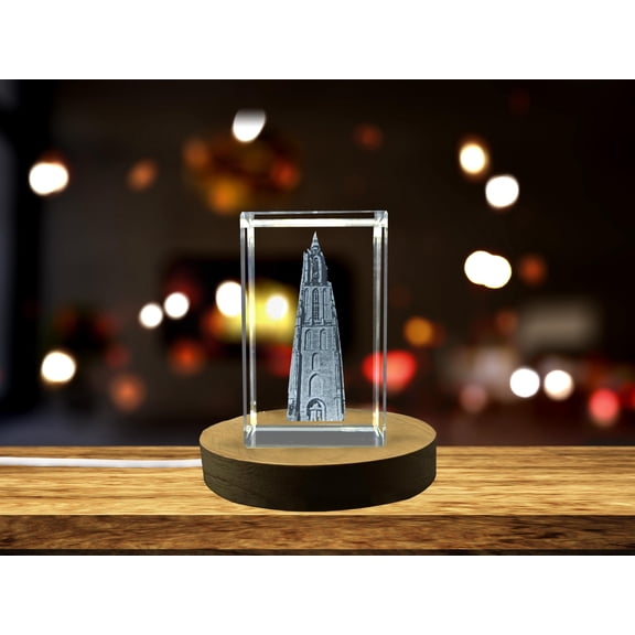 Tower of Our Lady 3D Engraved Crystal Gift - Elegant Collectible Keepsake