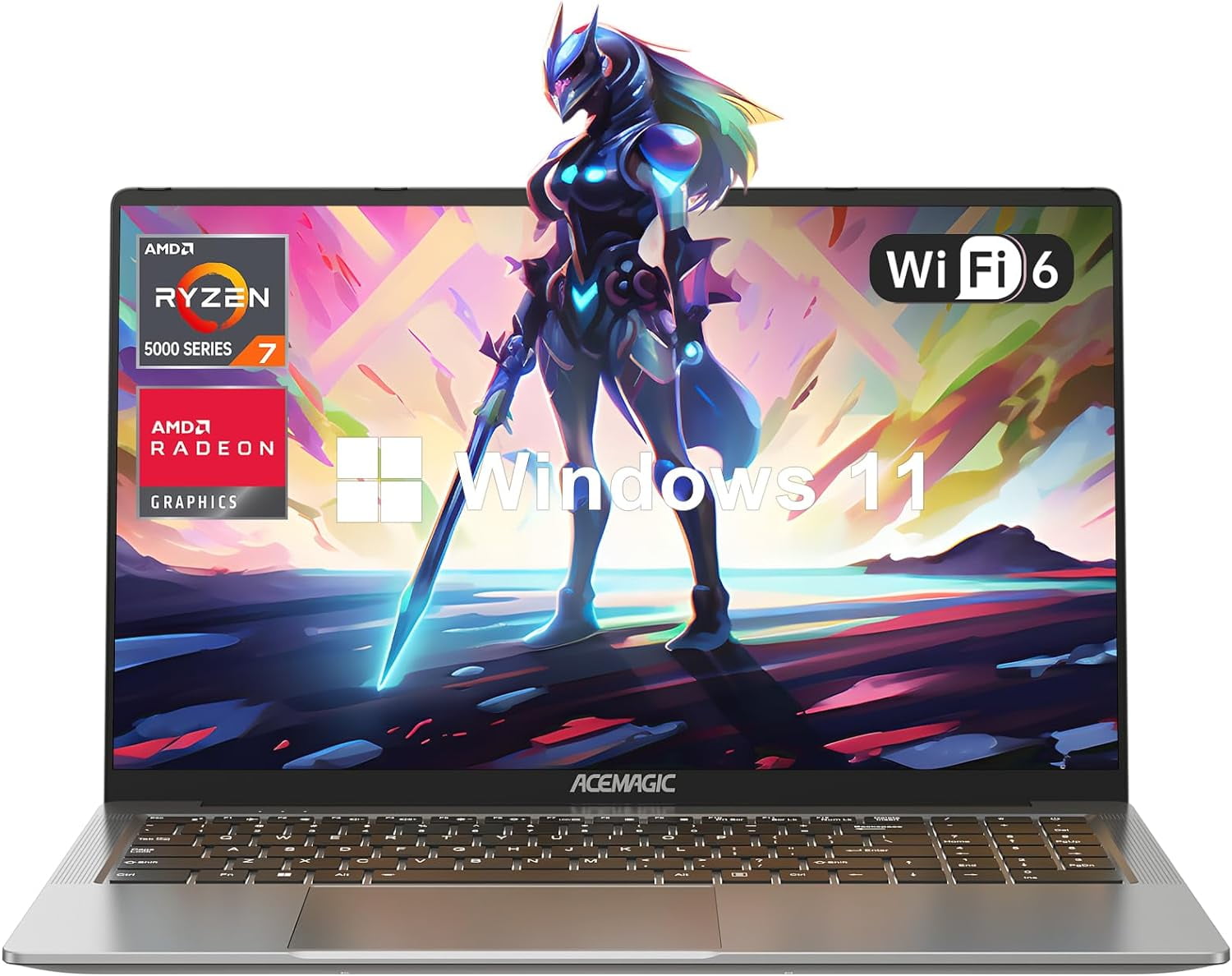 Laptop 16.1 FHD Gaming Laptop, AMD Ryzen 7 5700U, 16GB RAM, 512GB SSD, Windows 11 Pro, Graphite, WiFi 6, Backlit KB, Gray