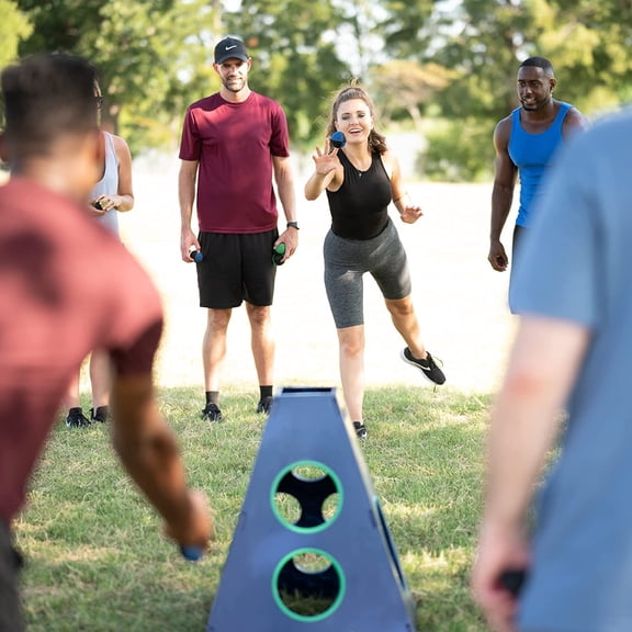 TowerBall Bundle - Outdoor Toss Game with Collapsible Tower, 8 Balls & Backpack for Backyard Lawn Beach Tailgate Fun