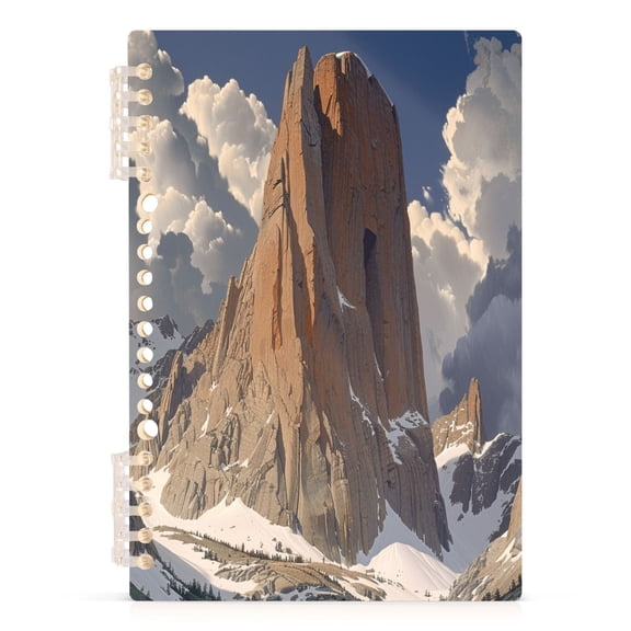 Towering Mountain and Snow Notebooks 1-subject Journal 60 Sheets A5 College Ruled Paper Detachable Ring 8.3"x5.7"