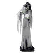 Haunted Hill Farm Multicolor LED Plug-In Towering Witch w/ Magic Ball Halloween Animatronic 9.8-ft.