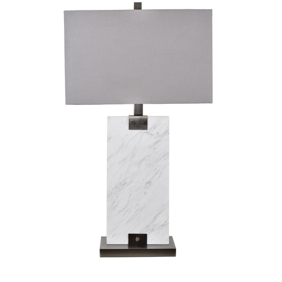 Towers 30" White Marble Table Lamp