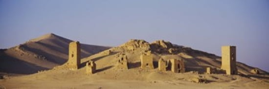 Towers on a landscape Funerary Towers Palmyra Syria Canvas Art - Panoramic Images (36 x 12)
