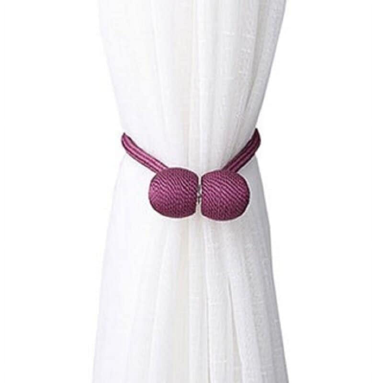 Purple Fabric Magnetic Curtain Tiebacks (Set of 2)