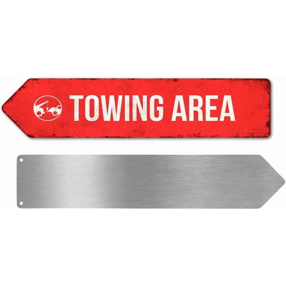 Towing Area Metal Sign by DC | Arrow Metal Directional Signage for ...