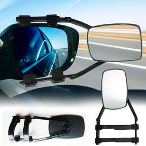 Towing Mirror Extension for Car Blind Spot - Clip On Trailer Mirror Universal Fit No Drill Installation - Adjustable Convex Side Mirror for Vehicles Trucks SUVs Campers - Rear View Safety Mirror