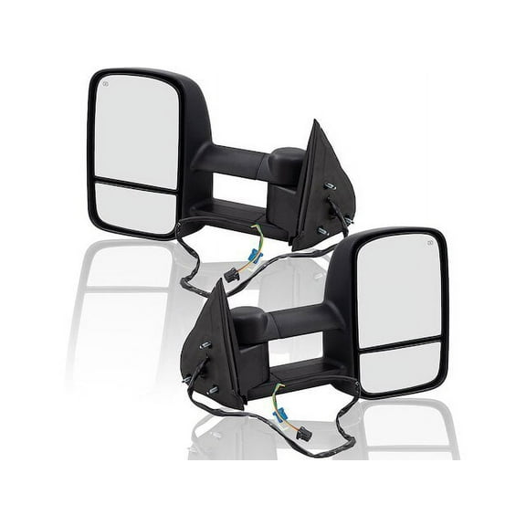 Towing Mirror Set - Compatible with 2007 GMC Sierra 2500 HD Classic 6.6L V8 Turbocharged OHV Diesel