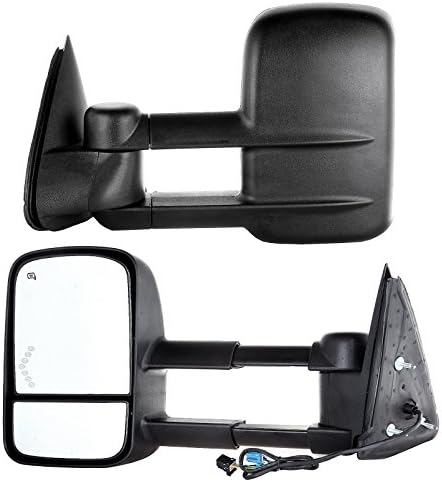 Spec-D Tuning Manual Towing Mirrors For Chevy Silverado/GMC Sierra (1999-2006) - Black Textured, Pair