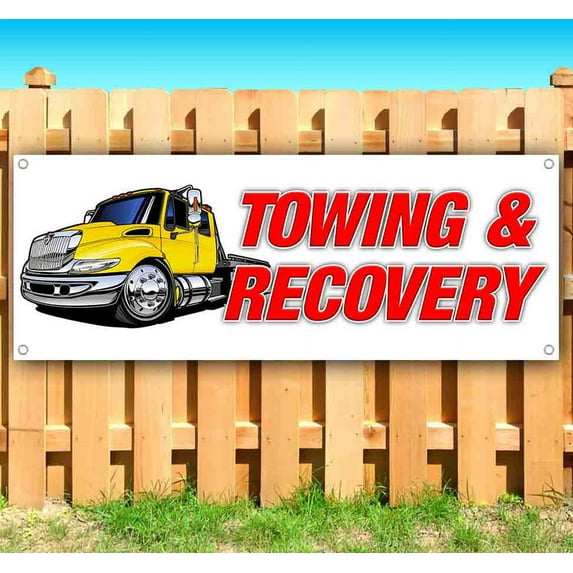 Towing & Recovery 13 oz Vinyl Banner With Metal Grommets
