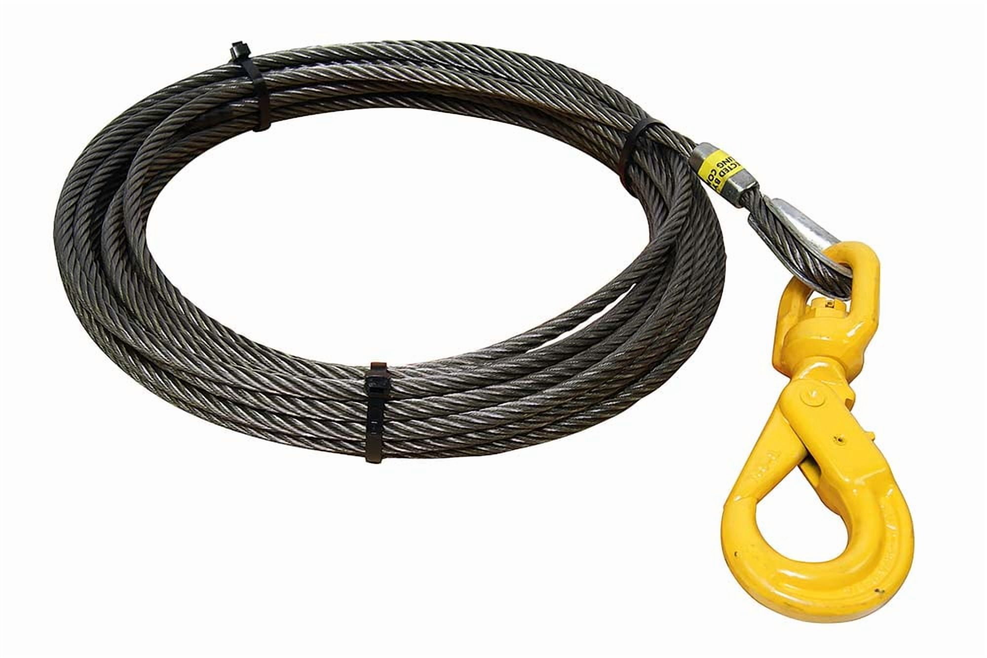 Winch Cable W/ Self Locking Hook | 3/8 In. X 50 Ft. Steel Core - Foto 5
