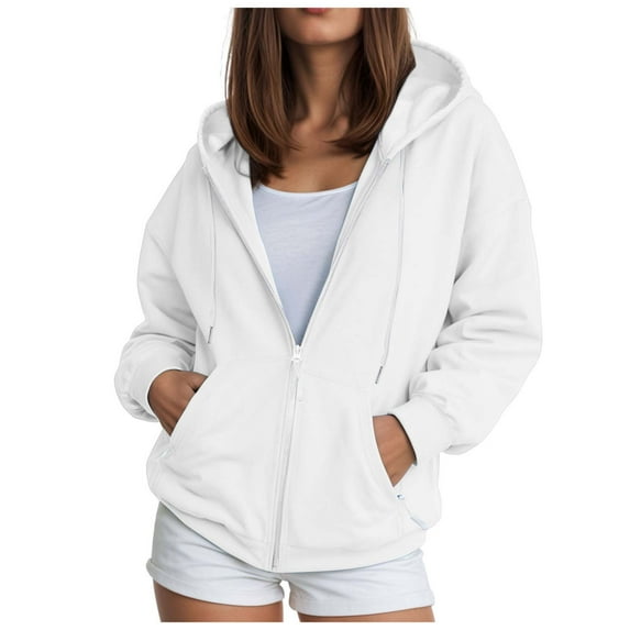 Towmus 2025 Zip Up Hoodies for Women 2025 Fall Trendy Plus Size Hooded Sweatshirt Full Zip Zipper Athletic Jacket Lightweight Workout Sweatshirts Coats