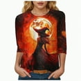 thumbnail image 1 of Towmus 3/4 Length Sleeve Womens Tops Fall V-Neck Blouses Spring 3/4 Sleeve Tunic T-Shirts Dressy Casual, 1 of 6