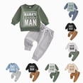 thumbnail image 1 of Towmus Baby Boy Fall Clothes Set Long Sleeve Crewneck Sweatshirts Pants Infant Newborn Fall Winter Outfits 6 12 18 24 Months 2T, Green, 18-24 Months, 1 of 7