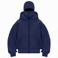 thumbnail image 1 of Towmus Balaclava Hoodie Zippe, Double Hooded Zip Jacket, Built-In Eye Mask, Full Zip Hooded Sweatshirt, Unisex, 1 of 5