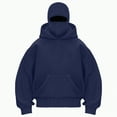 thumbnail image 1 of Towmus Balaclava Hoodie with Built-In Eye Mask, Double Hooded Zip Jacket Wind-resistant Winter Hoodies Sweatshirts, Unisex, 1 of 6