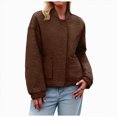 thumbnail image 1 of Towmus Bomber Jackets for Women Spring Fashion 2025 Cute Jacquard Coats Lightweight Zip Up Jackets Dressy Casual, 1 of 4