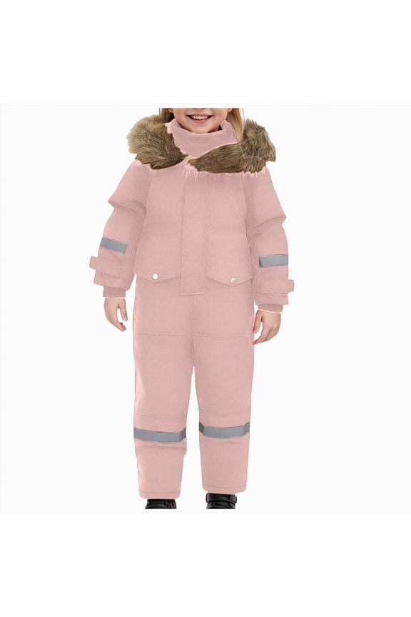 Boys' and Girls' Snowsuit Jumpsuit Thermal Snow Suit for Kids Winter Ski Suit Toddler One-Piece Snowsuit Winter Outdoor jumpsuit (1T-15)