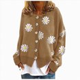 thumbnail image 1 of Towmus Cardigan Sweater for Women Floral Print Loose Casual Button Down Open Front Knit Cardigans Ladies Sweaters, 1 of 4