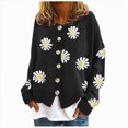 thumbnail image 1 of Towmus Cardigan Sweater for Women Floral Print Loose Casual Button Down Open Front Knit Cardigans Ladies Sweaters, 1 of 4