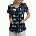 thumbnail image 1 of Towmus Christmas Scrub Tops Women Plus Size Fashion Casual Dressy Blouses Xmas Print Shirt Nurse Uniforms with Pockets S-3XL, 1 of 5