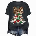thumbnail image 1 of Towmus Christmas Shirt for Womens Tops Oversized Blouses Dressy Casual Crew Neck Graphic T-Shirt, Dark Gray, 3XL, 1 of 6