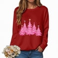 thumbnail image 1 of Towmus Christmas Sweatshirt for Women Cute Xmas Tree Casual Crewneck Sweatshirt Oversized Graphic Pullover Tops, 1 of 6